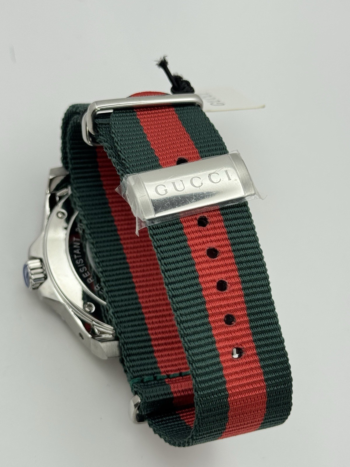 GUCCI YA136206 Dive Black Dial Red and Green Nylon Men’s Watch