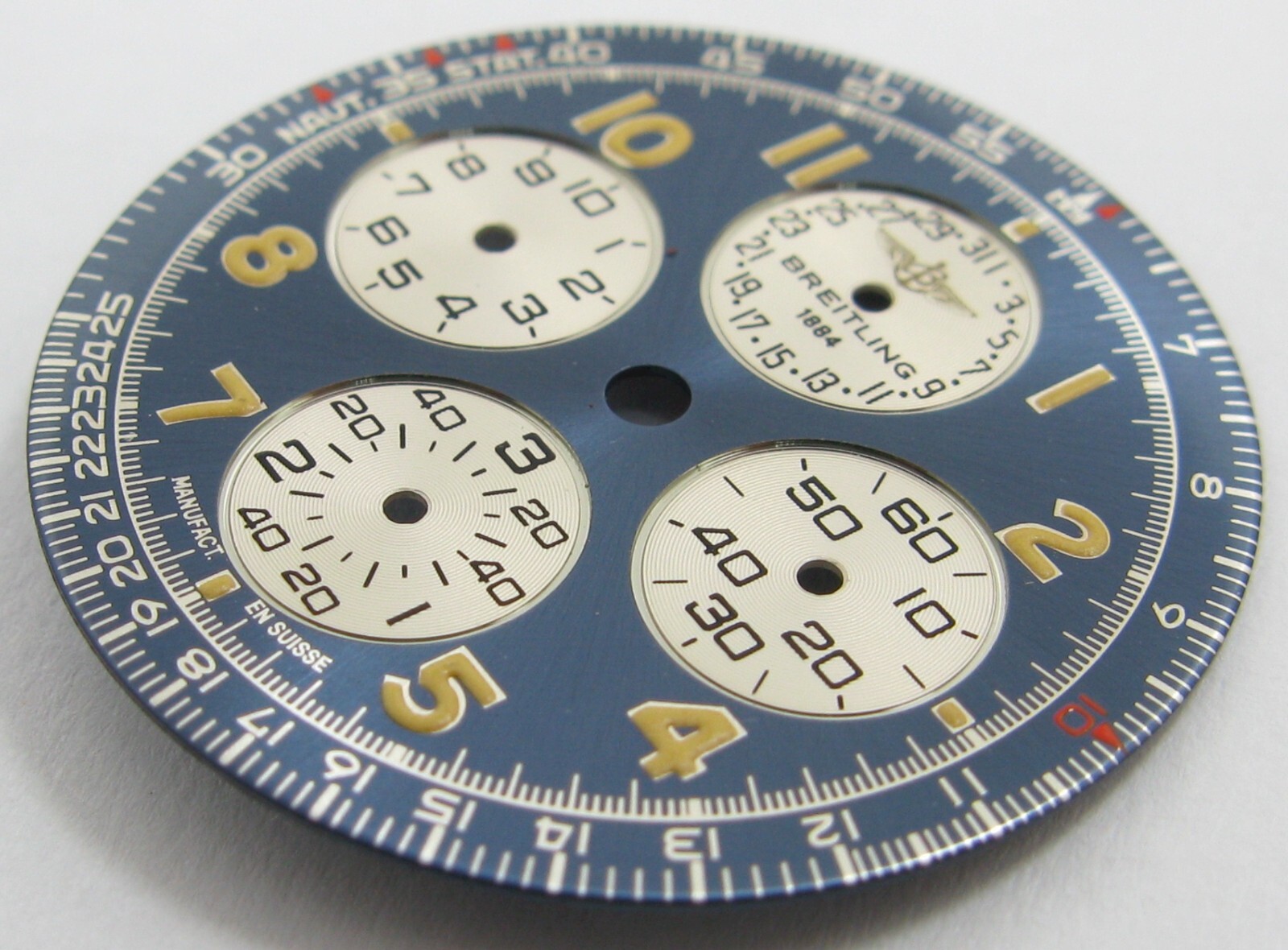 Dial Breitling 1884 chronograph / calendar blue & 4 white registers / Ø 29.3 mm