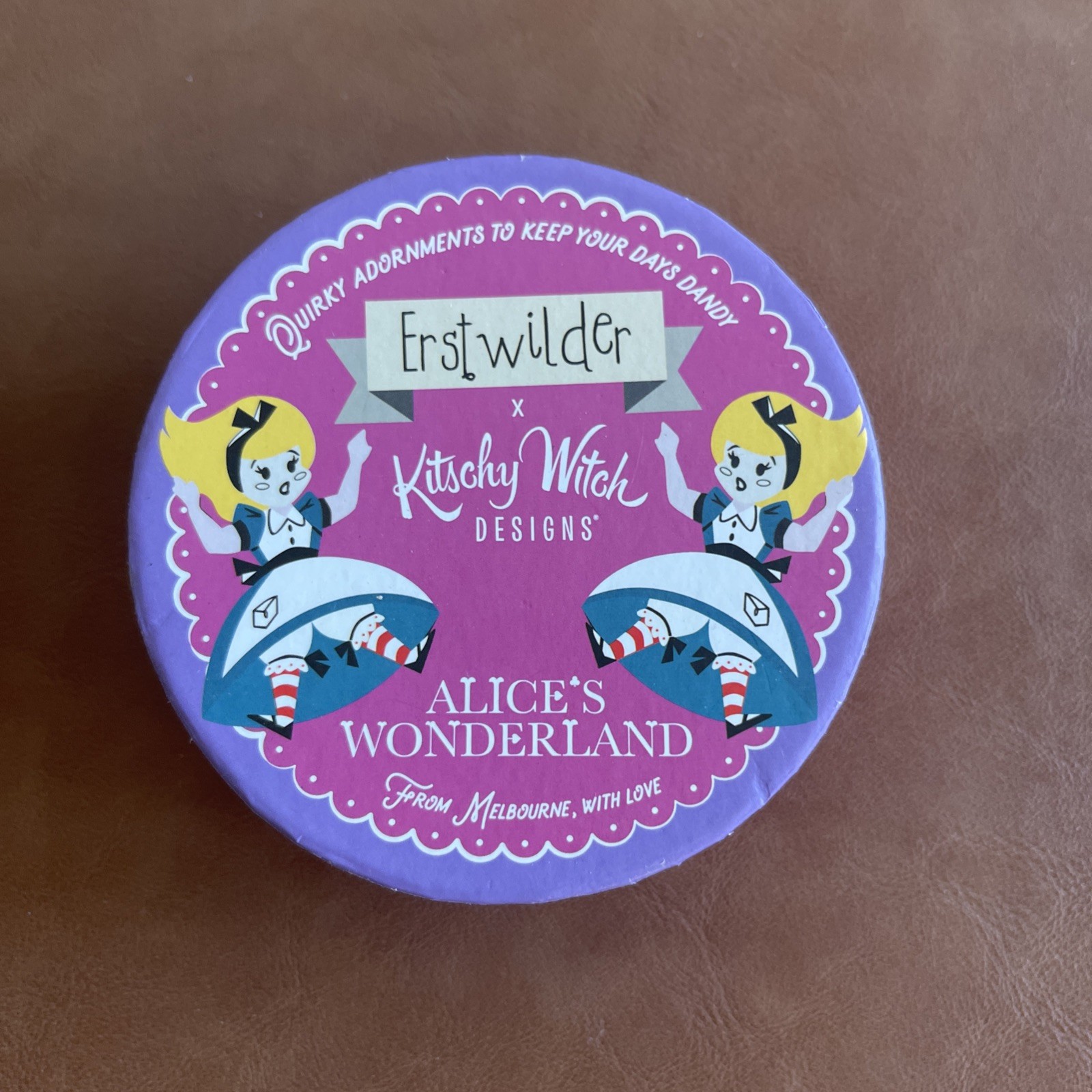 NIB Erstwilder X Kitschy Witch Alice Down The Rabbit Hole Brooch 2021