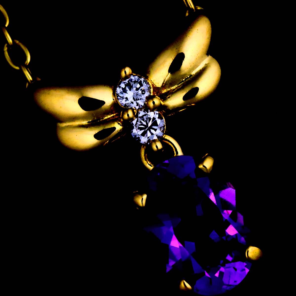 TASAKI Amethyst Diamond 0.04ct Necklace K18 Yellow Gold 750 90323366
