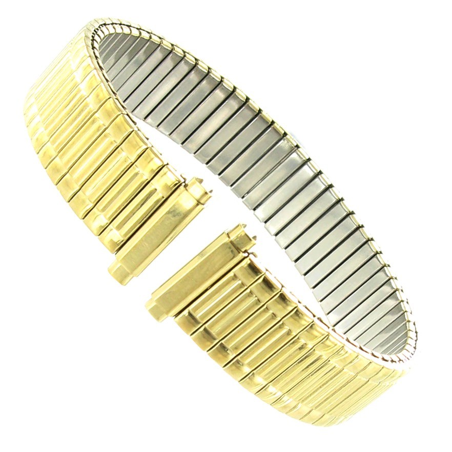 11-14mm Gilden Stainless Steel Gold Tone Ladies Twist-O-Flex WatchBand XLong 140