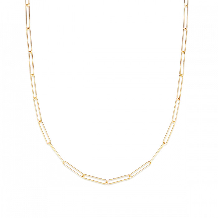14k Solid White Gold PAPERCLIP Link Chain Necklace 20 Inch 3 grams 2MM
