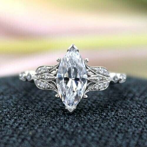 925 Silver Plated Pretty Ring 2.12Ct Geometric Vintage Ring Gift Ring For Her