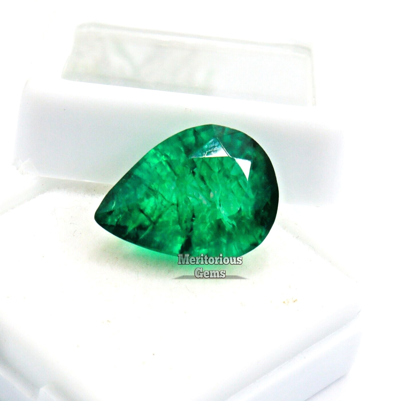 Pear Cut 8.75 Ct Natural Rare Colombian Green Emerald Certified Loose Gemstone