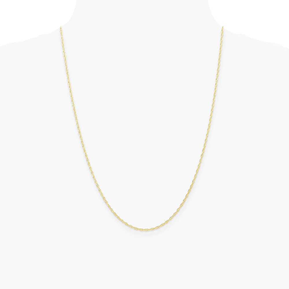 14K Yellow Gold 1.35mm Carded Cable Rope Chain Necklace 16″-24″