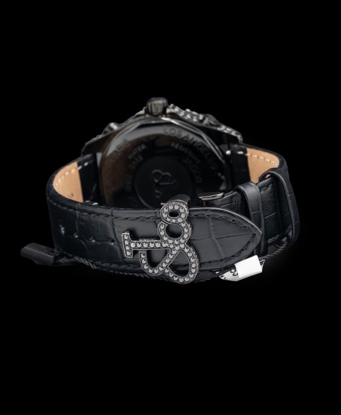 Jacob & Co 5 Time Zone Full Iced Out Factory Black Diamond PVD 40mm Watch JC-130