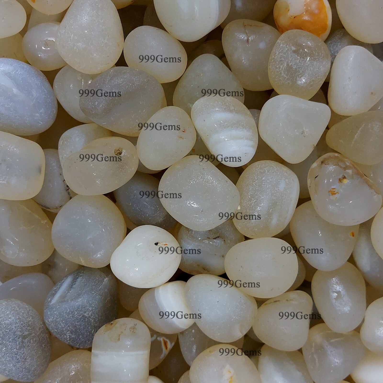10 Pcs Natural White Grey Onyx Tumbled Random Selection Gemstone Lot 10-20 mm