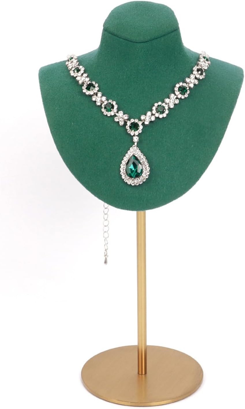 Anti-Tarnish Velvet Jewelry Bust Holder – Fixed Height Necklace Display Stand