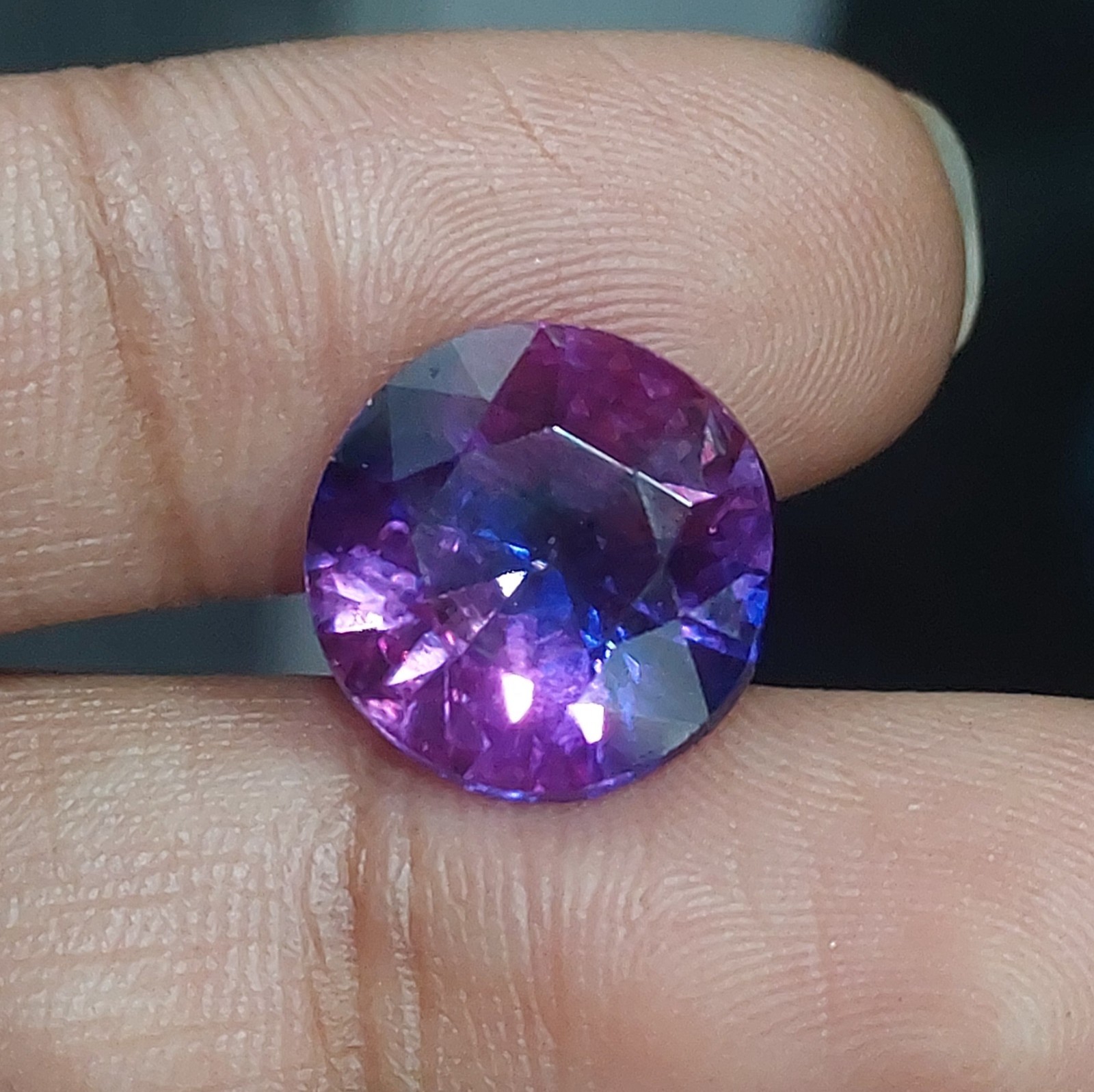 2 Lab Created Purple Blue Sapphire 9.40Ct each Round Cut Loose Gems 11x11mm Pair