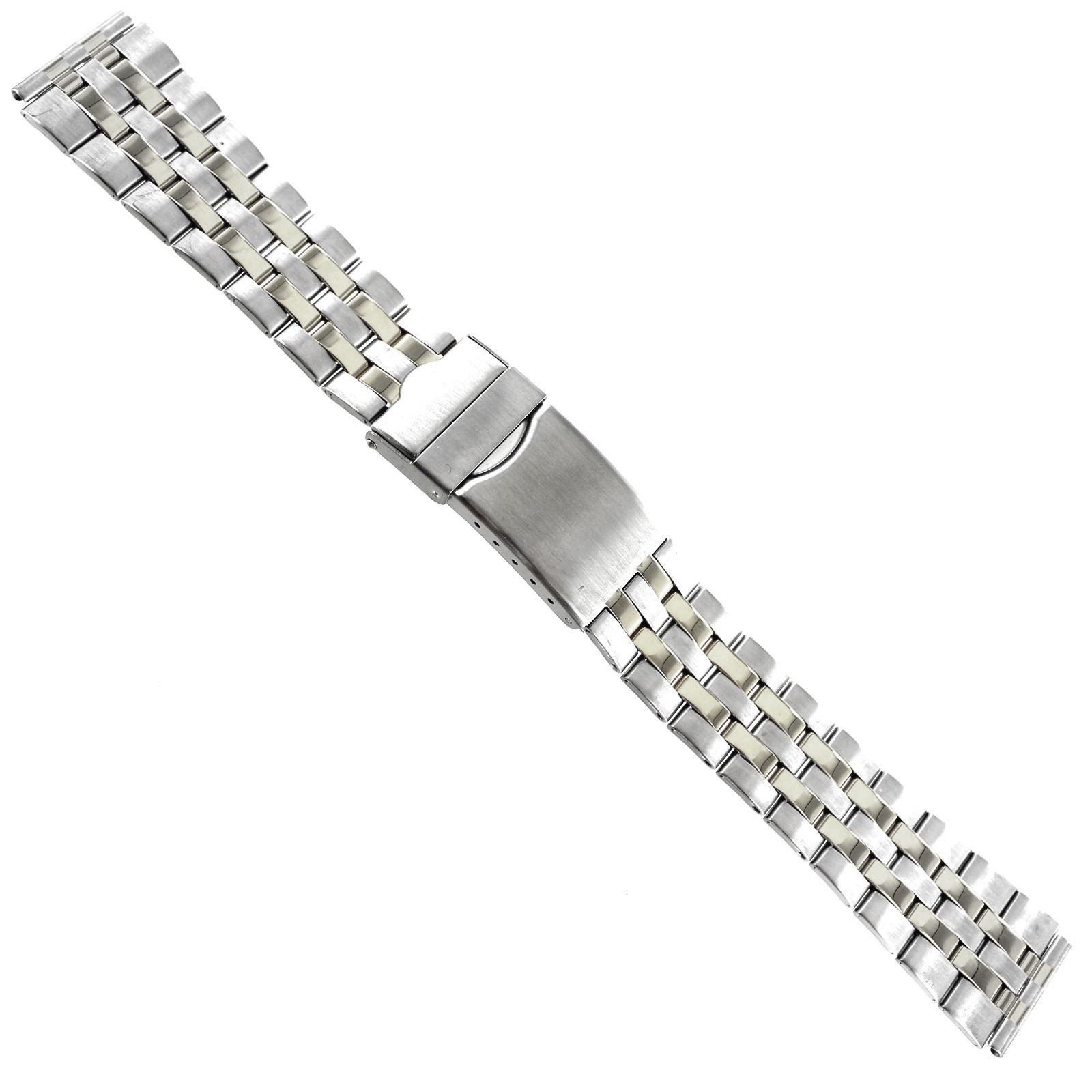 20mm Morellato Silver Tone Stainless Steel Safety Fold Over Clasp Watch Band