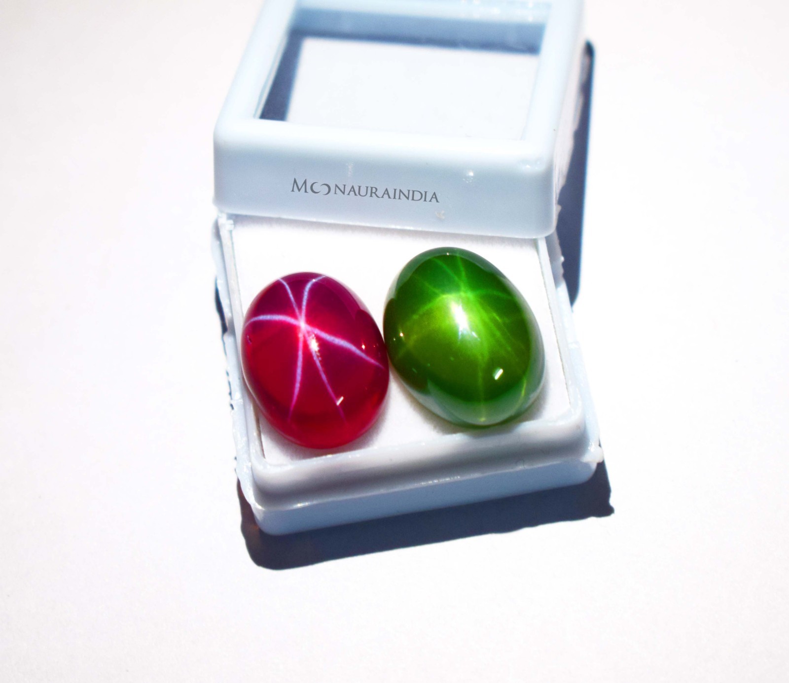Natural Star Ruby & Star Green Sapphire Gemstone Pair 20Ct Oval cut Combo Offer