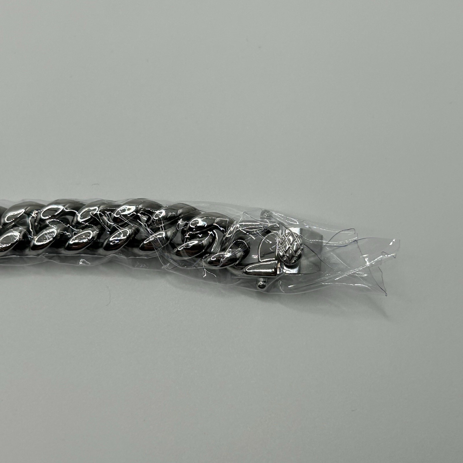 Real 925 Sterling Silver Plated Men Cuban Bracelet Italy 10mm 8 Inch Waterproof
