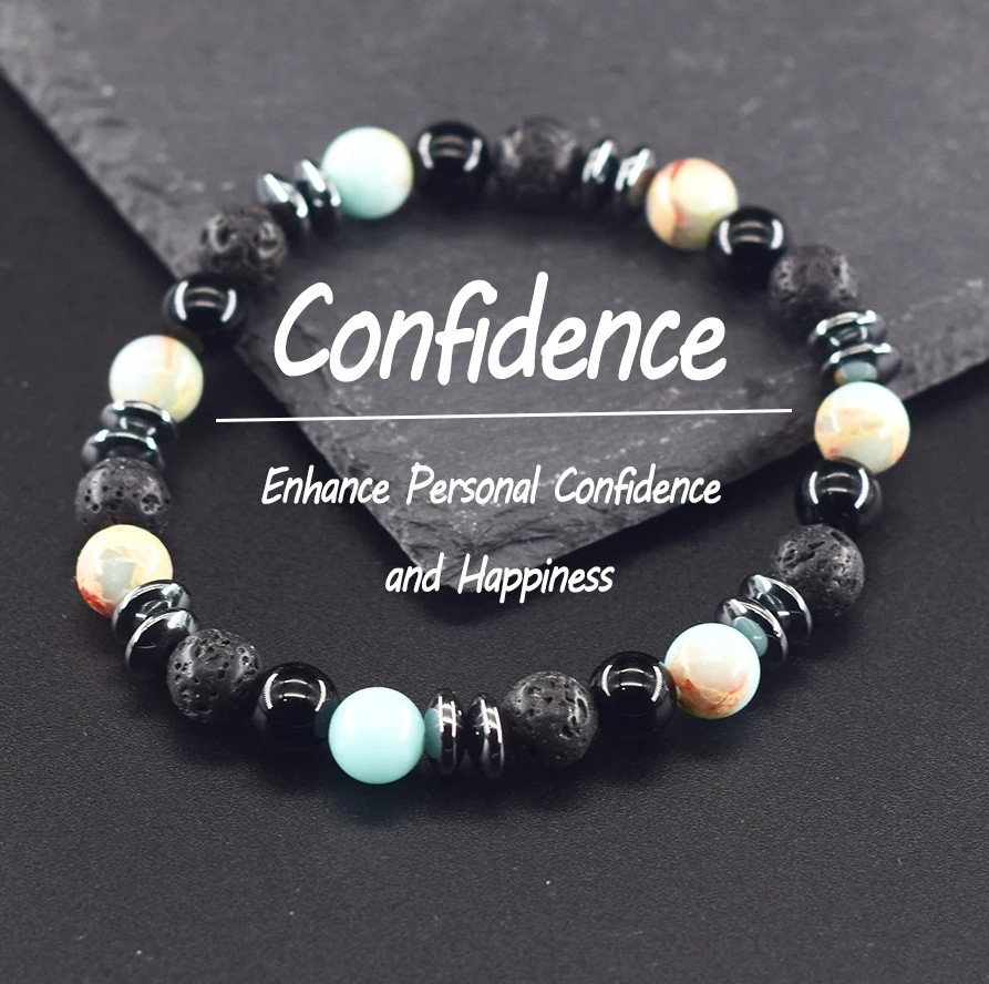Black Labradorite Volcanic 8mm Stone Beads Bracelet Spiritual Protection Jewelry