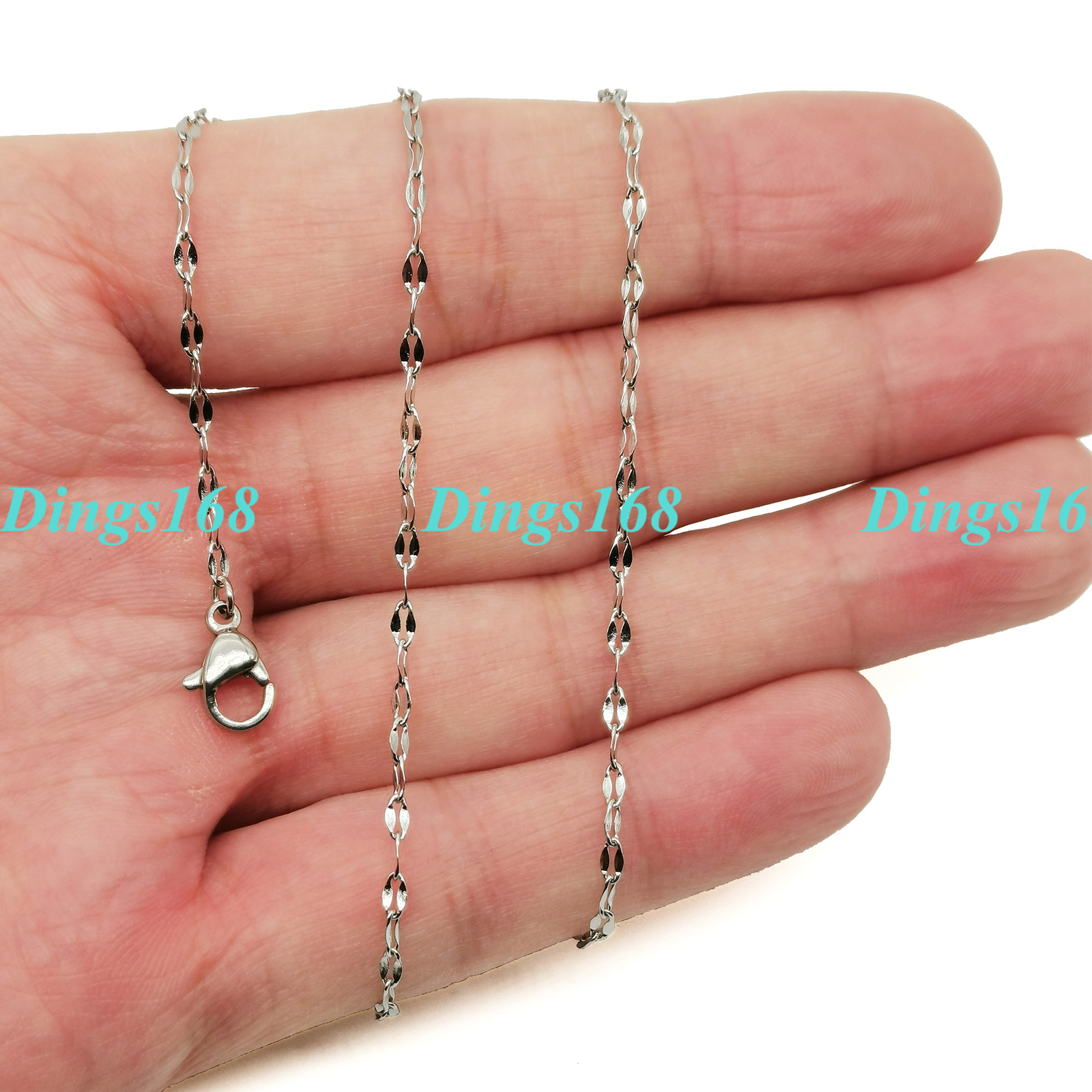 Men &Women’s Real 18K Gold Filled 2mm Italian Lip Shape Link Chain Necklace X082