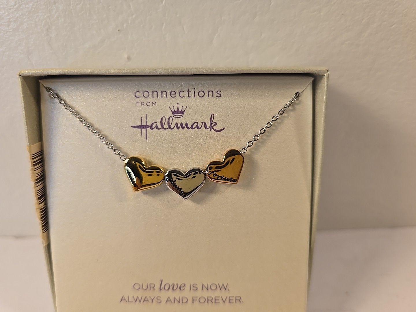 Connections from Hallmark Love Always Forever 3 Heart Stainless Steel Necklace