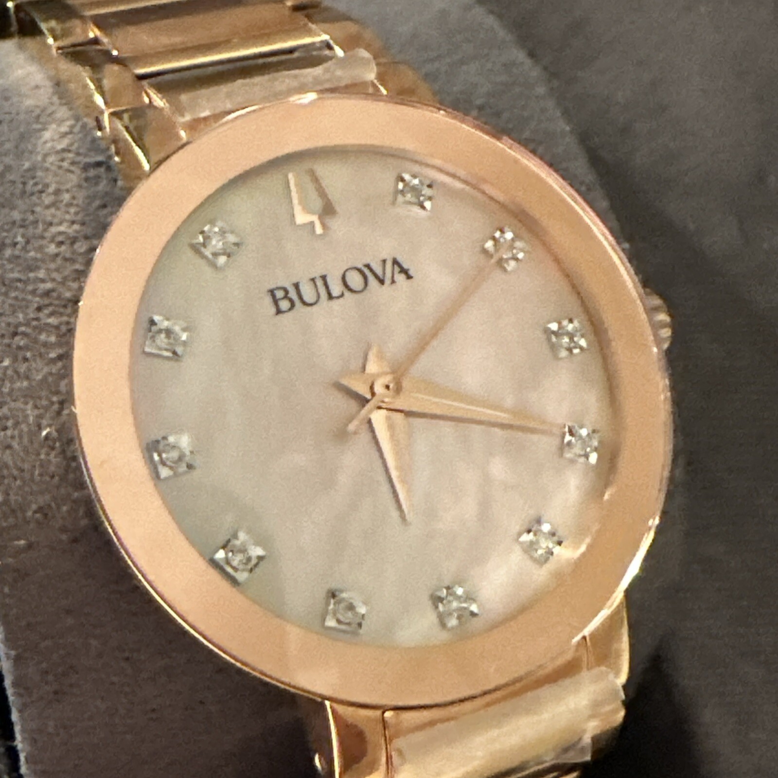 Bulova Women’s Diamond Accent Rose Gold Watch 30MM 97P132