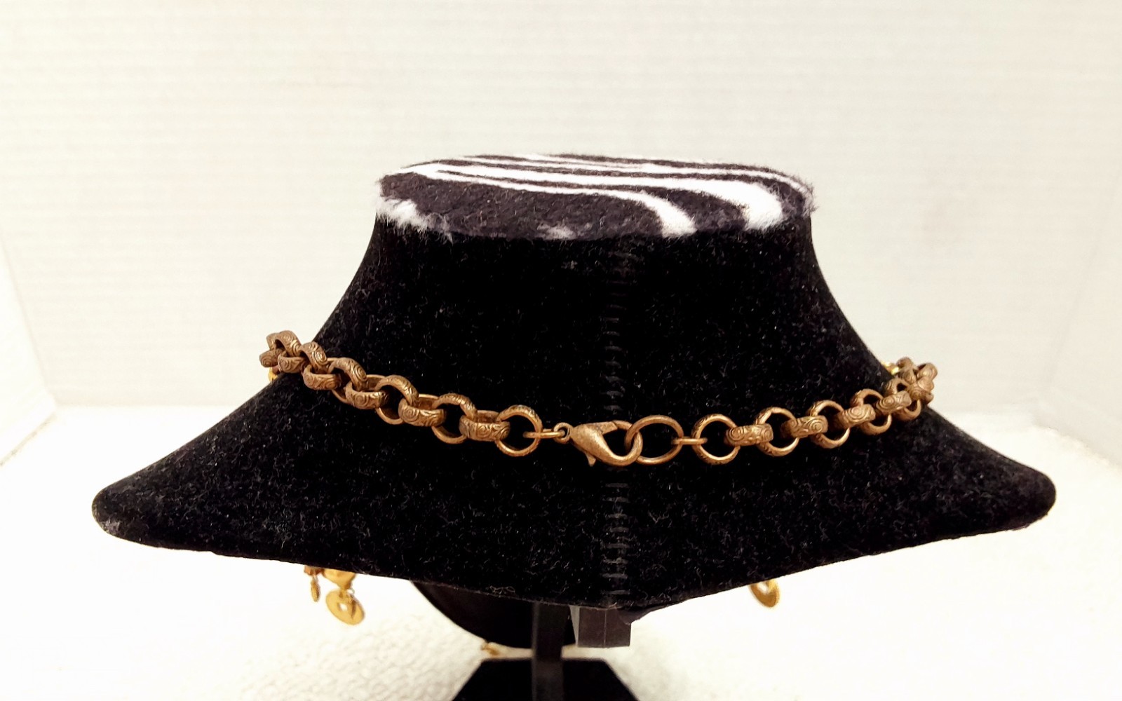 Vintage Robert Rose Necklace Gold Brown Beaded Egyptian Jewelry