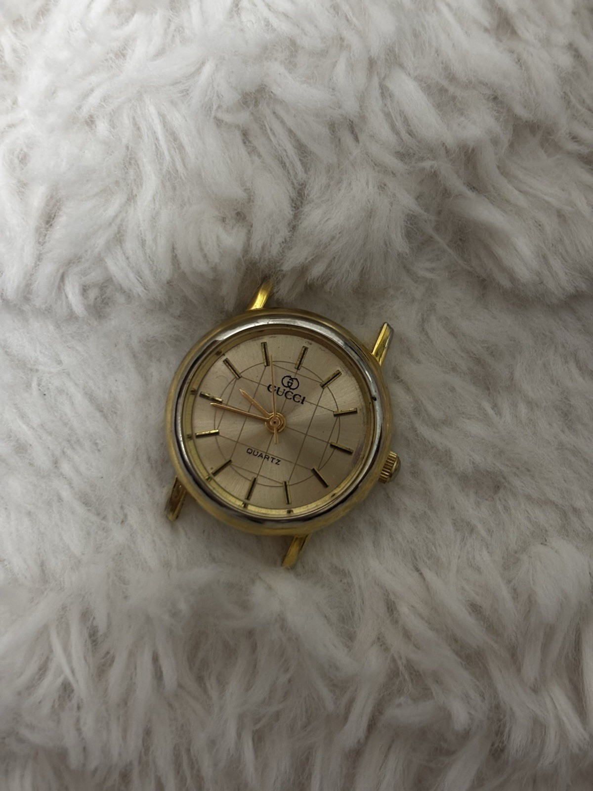 Gucci Gold Quartz Metal Wristwatch Watch Head Non-Numeric Dial Marks For Parts