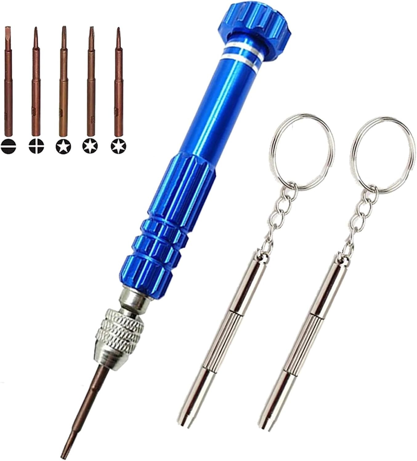 Eyeglass Repair Kit, 5-in-1 Multifunctional Precision Screwdriver Set (torxT5~T6