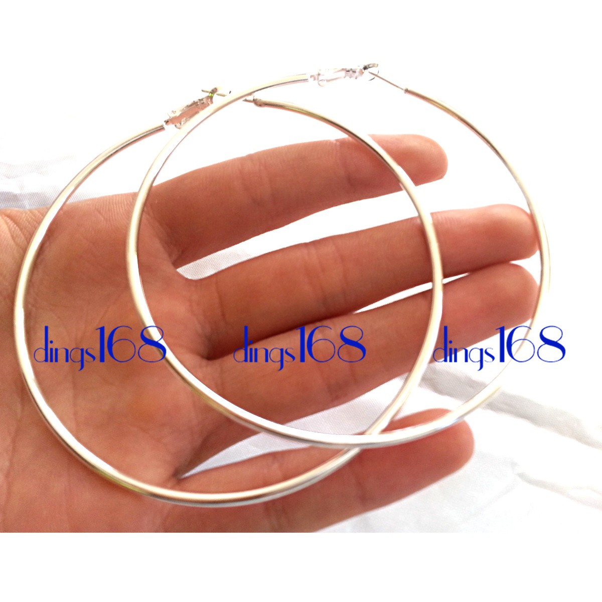 Women’s 925 Sterling Silver 3.54 inch extra-Large 2 mm Thin Tube Hoop Earrings