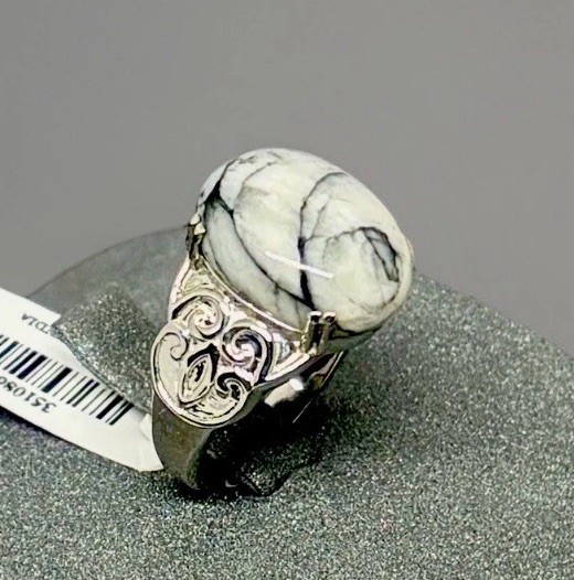 Austrian Pinolith Ring Stainless Steel 10.00ctw Size 7. (#041)