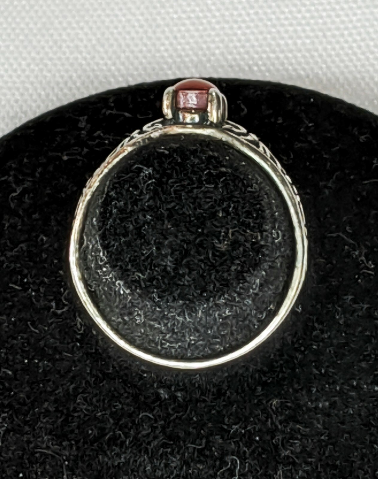 Vntg Sterling Silver Wheeler Manufacturing Apricot Mother of Pearl Ring SZ 5.75