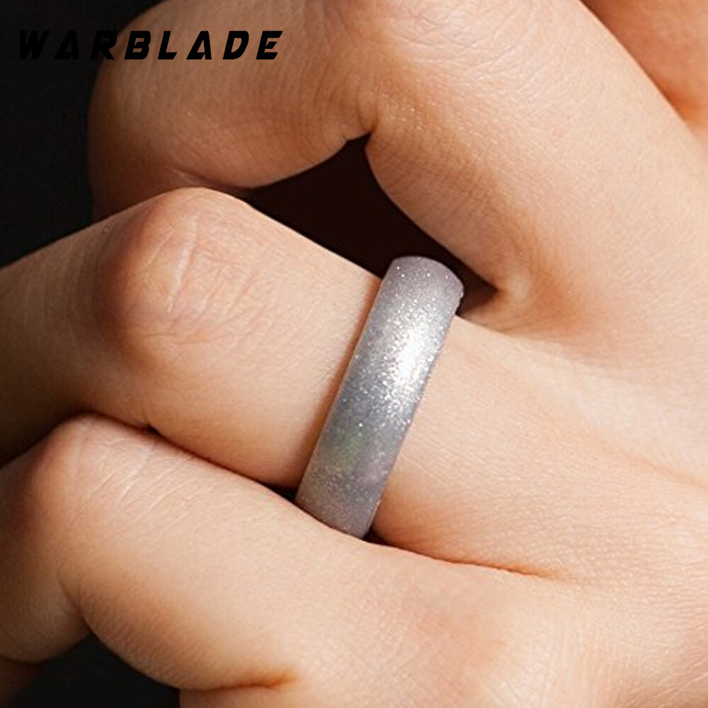 1pc 5.7mm Width Silicone Ring Flexible Rubber Wedding Finger Band for Women Men