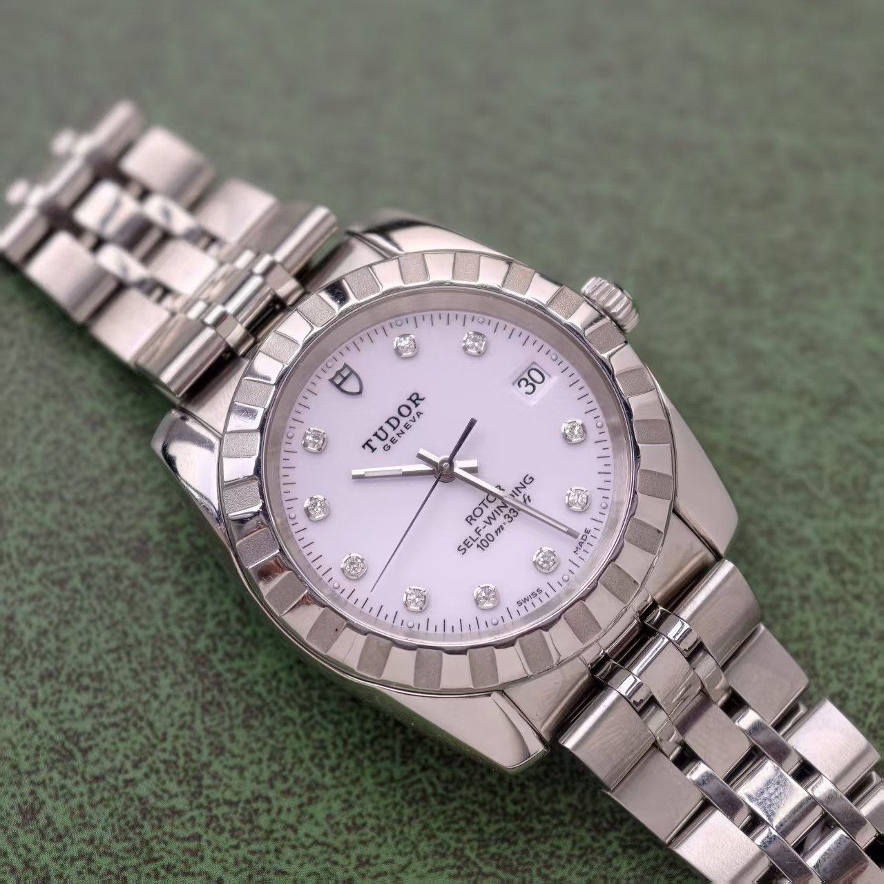 Tudor White 10-Diam Dial Classic M21010-0015 Men’s Watch Automatic 36.6mm Date