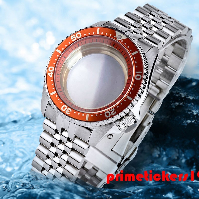 41mm Diving Watch Case+Band Clear Back 3.8 Crown 20ATM Fit NH34 NH35 NH36 NH38