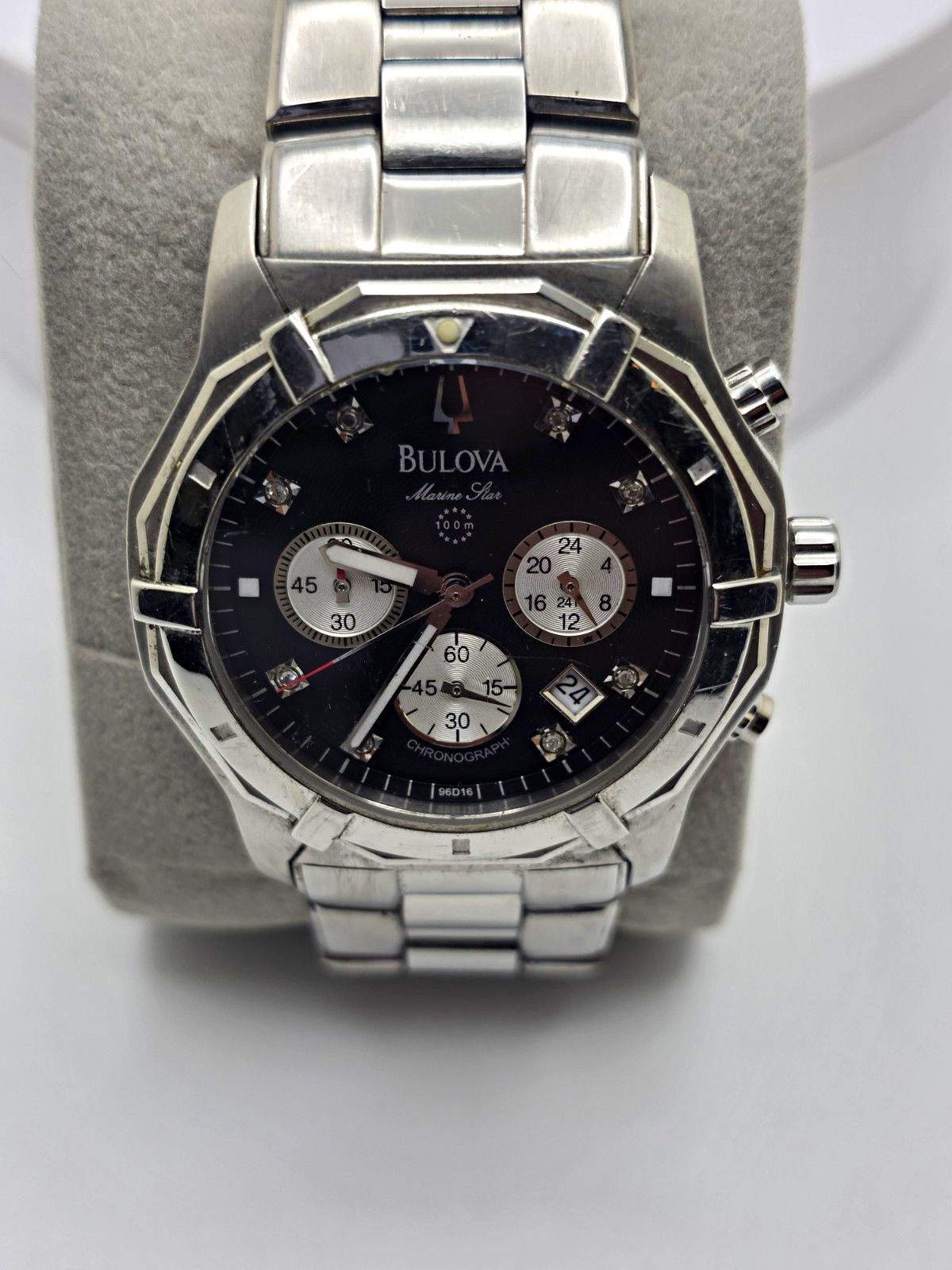 Bulova Marine Star Men’s Watch Diamond Black Dial c8671274 – Rare