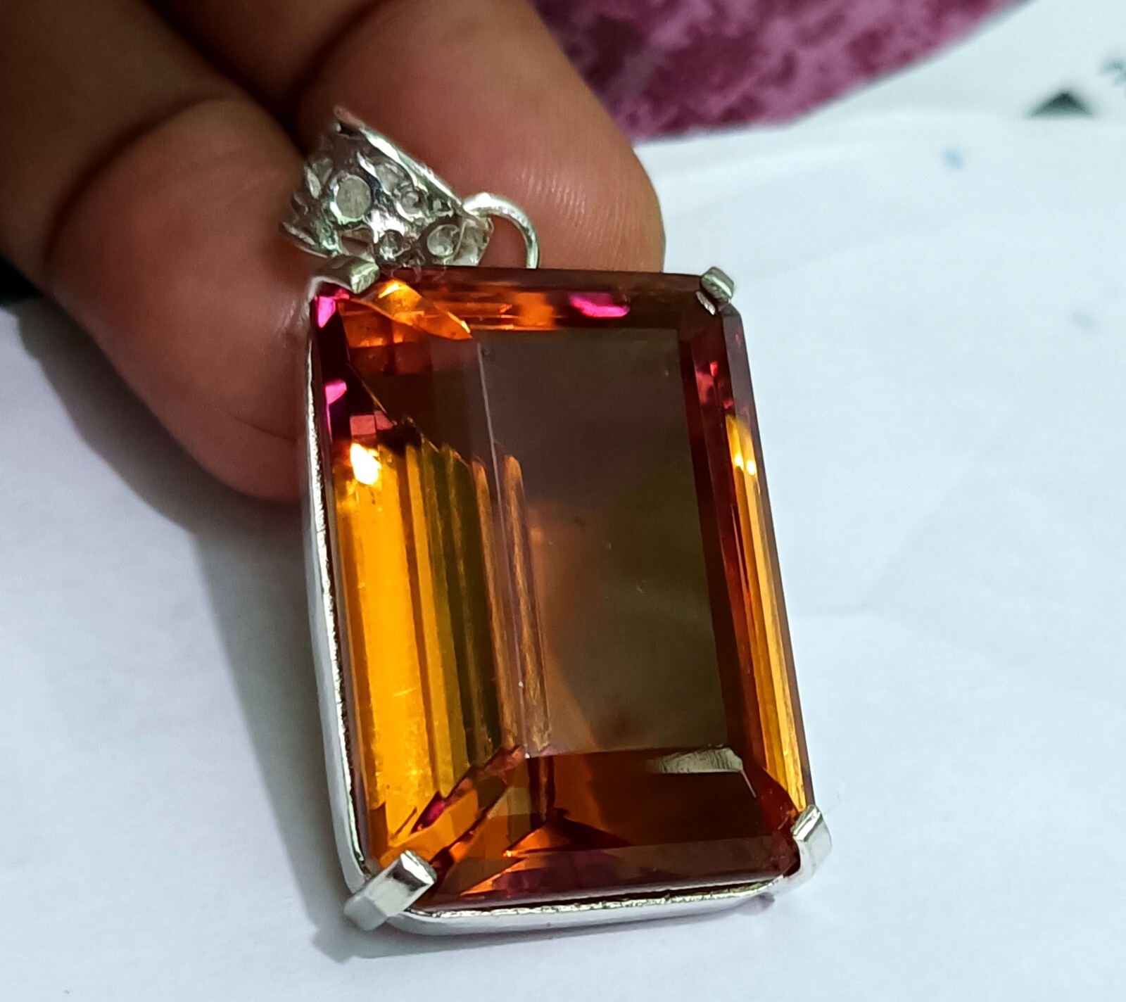 Certified 122.50 Ct+ Natural Zultanite 7 Color Pendant 925 Silver Loose Gemstone