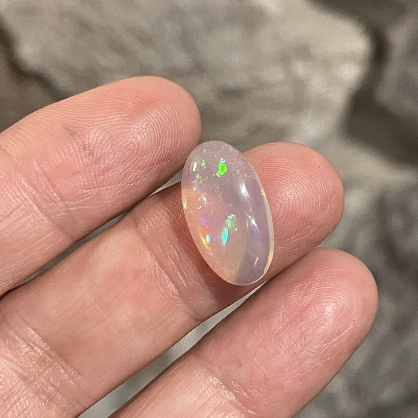 4ct 17.8c10x4.7mm Pin Fire Stardust Ethiopian Welo Opal Oval Cabochon Gem