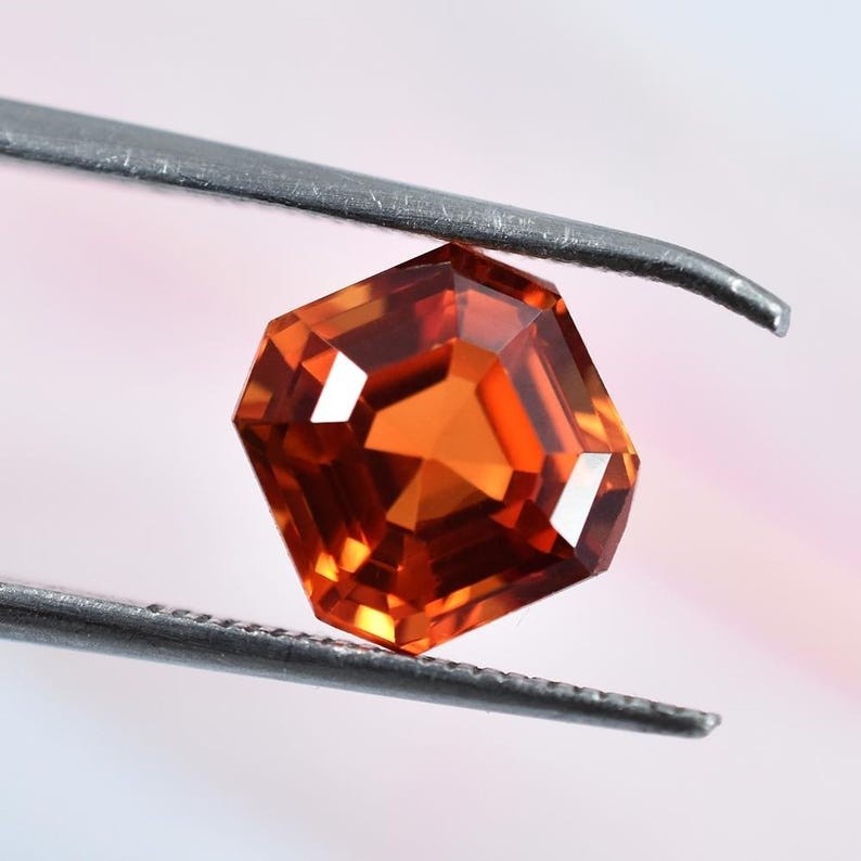 Artisan Jewelry Ready Use Certified 9.41 Ct Orange Sapphire | Natural Square Gem