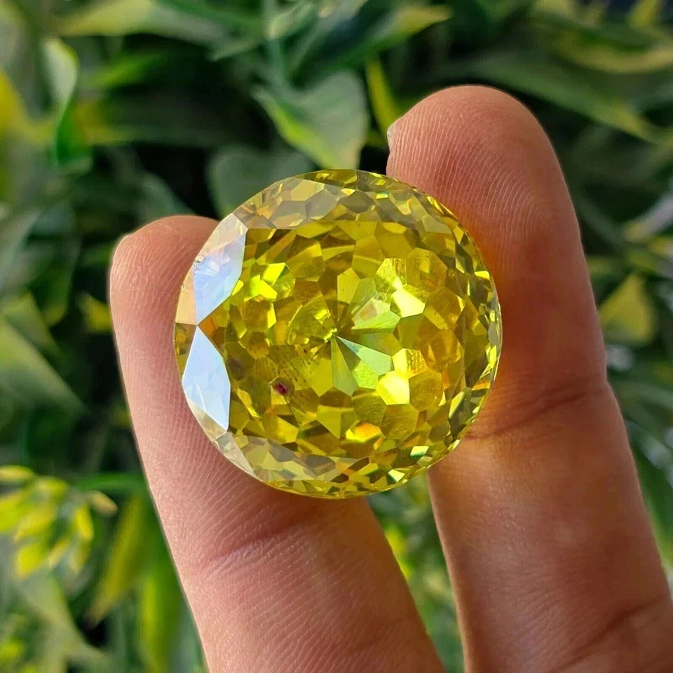 60 Ct Natural Yellow Zircon Round Cut Loose Certified Premium Quality Gemstone