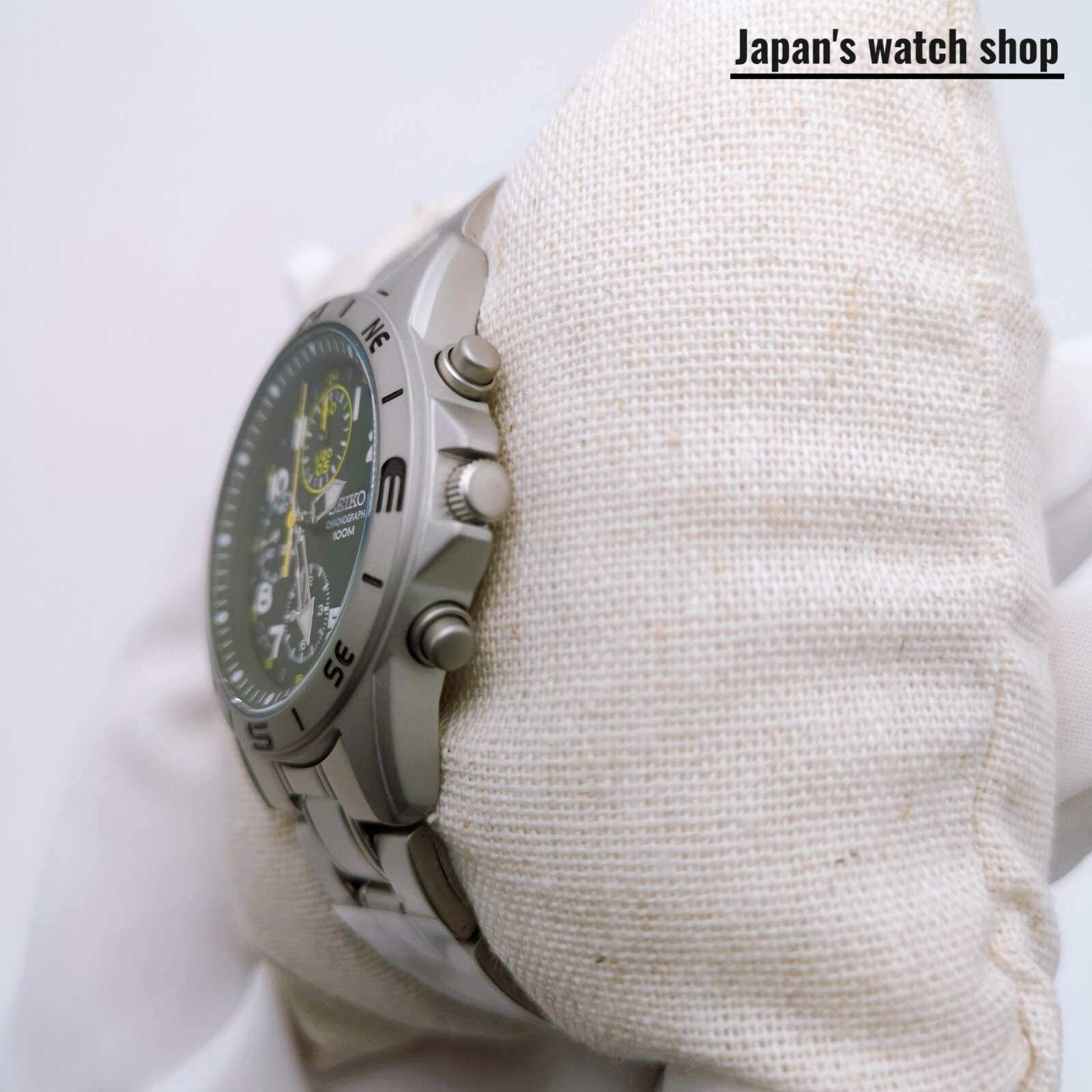 SEIKO SND377P Dark Olive Green Chronograph Men’s Watch New in Box