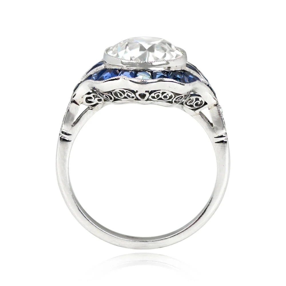 3Ct White Round Bezel Set Retro Style Engagement Wedding Ring Solid 925 Silver