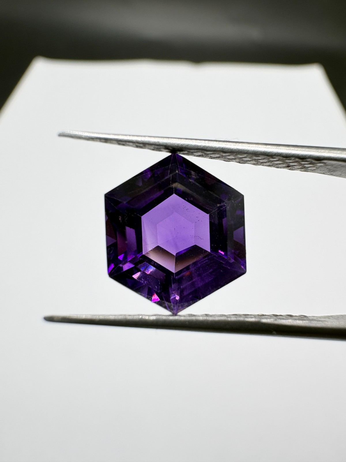 Dark Purple Amethyst, Hexagon Cut Gemstone, 2.75 TCW, February Birthstone