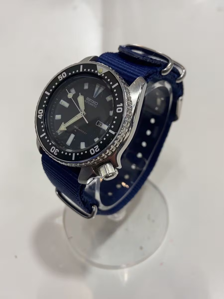 SEIKO Boys Diver Manual Mechanical Watch Analog BLK NVY 4205 0155