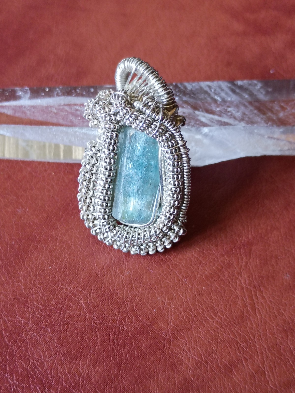 Nigerian Emerald Handcrafted Wire Wrapped Pendant Sterling Silver Natural