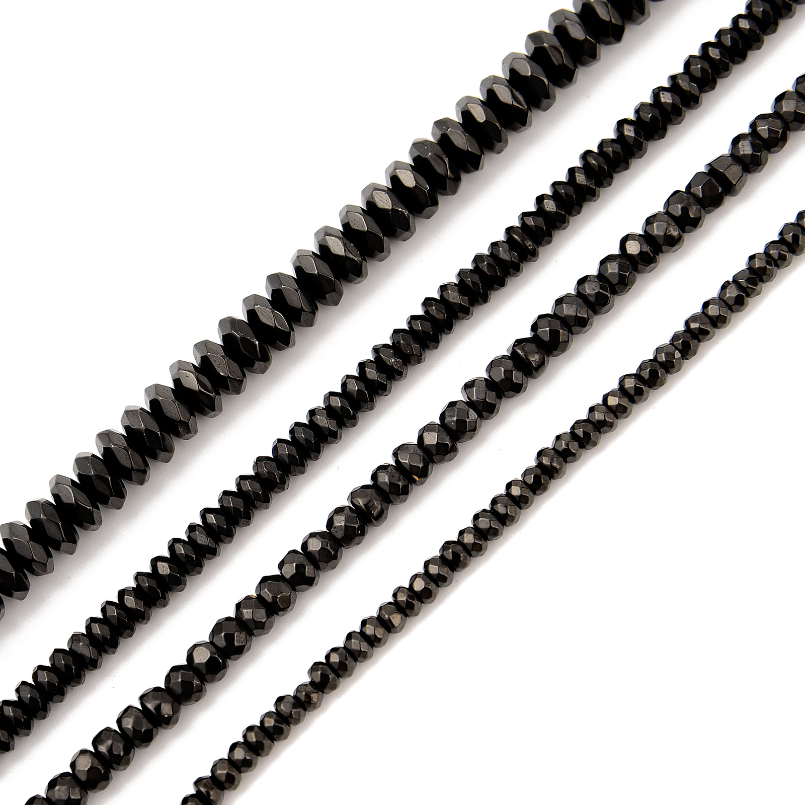 Titanium Black Hematite Faceted Rondelle Beads 2x3mm 2x4mm 3x4mm 3x6mm 15.5”Str