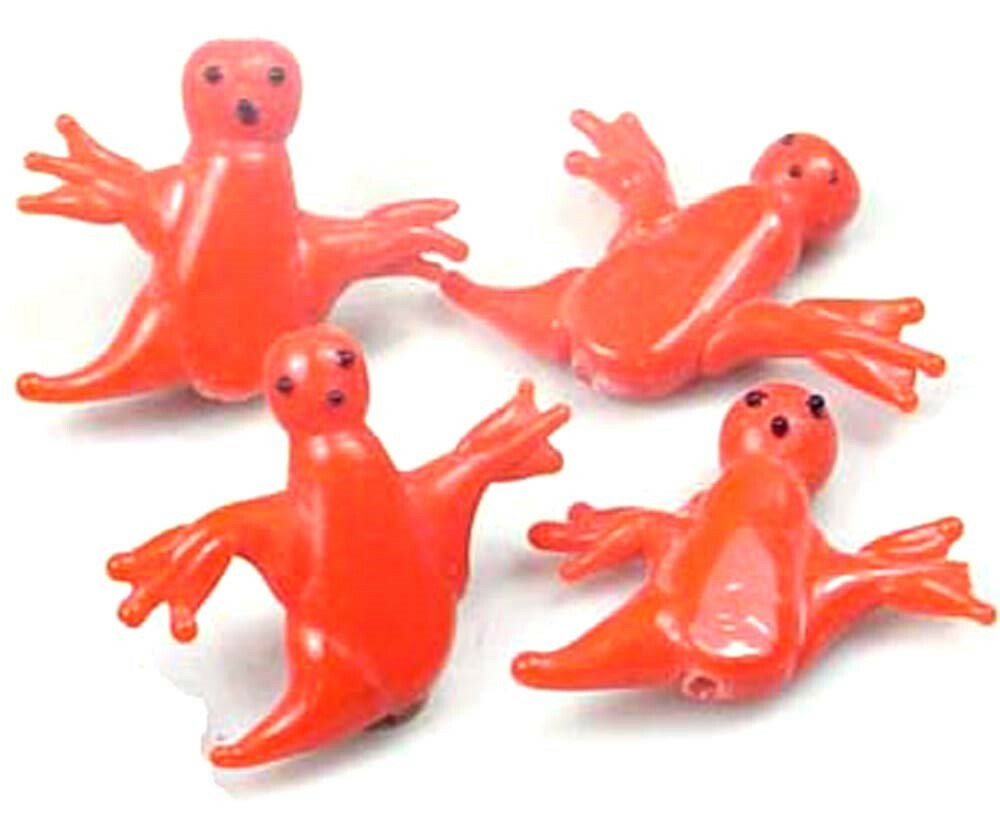 4 Lampwork Handmade Orange Ghost Halloween Beads 21x28mm