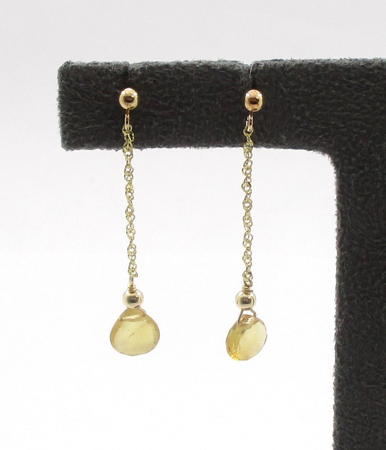 1.38 CTW Citrine Briolette Dangle Earrings 14 Karat Gold Filled