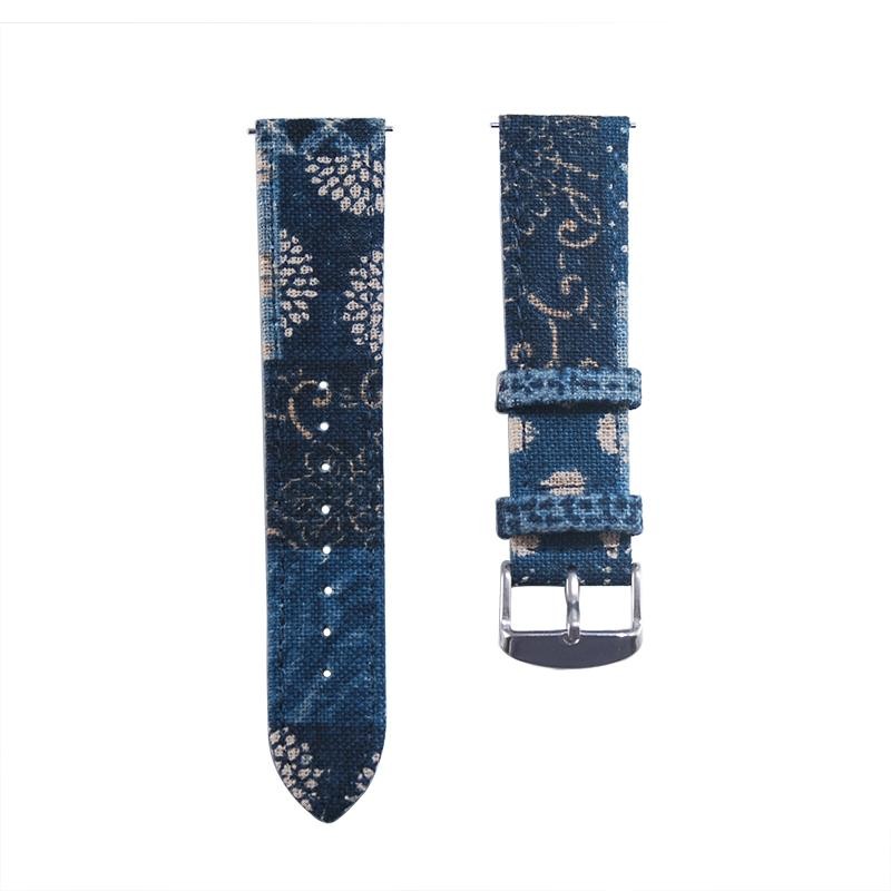 18 20mm 22mm Japanese Vintage Indigo Boro Quick Release Watch Strap Watchbands