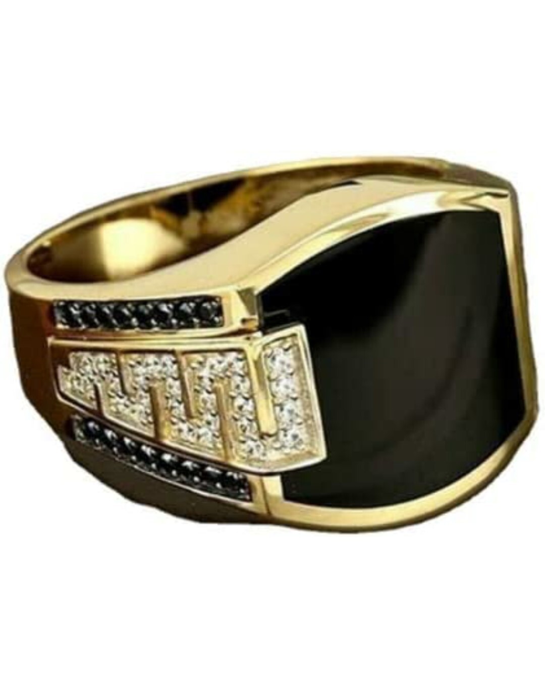 Classic Vintage Ring for Men and Women Luxury CZ Carved Silver and Gold Plated