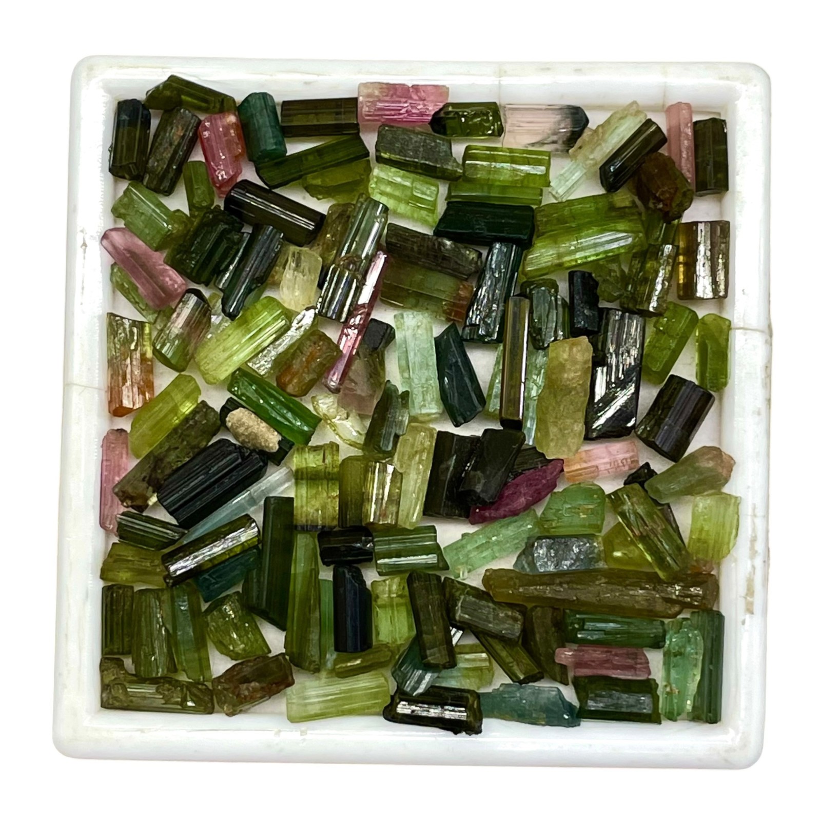 120 Pcs Natural Tourmaline 5-21mm Multi Color Rough Stick Loose Gemstones Lot