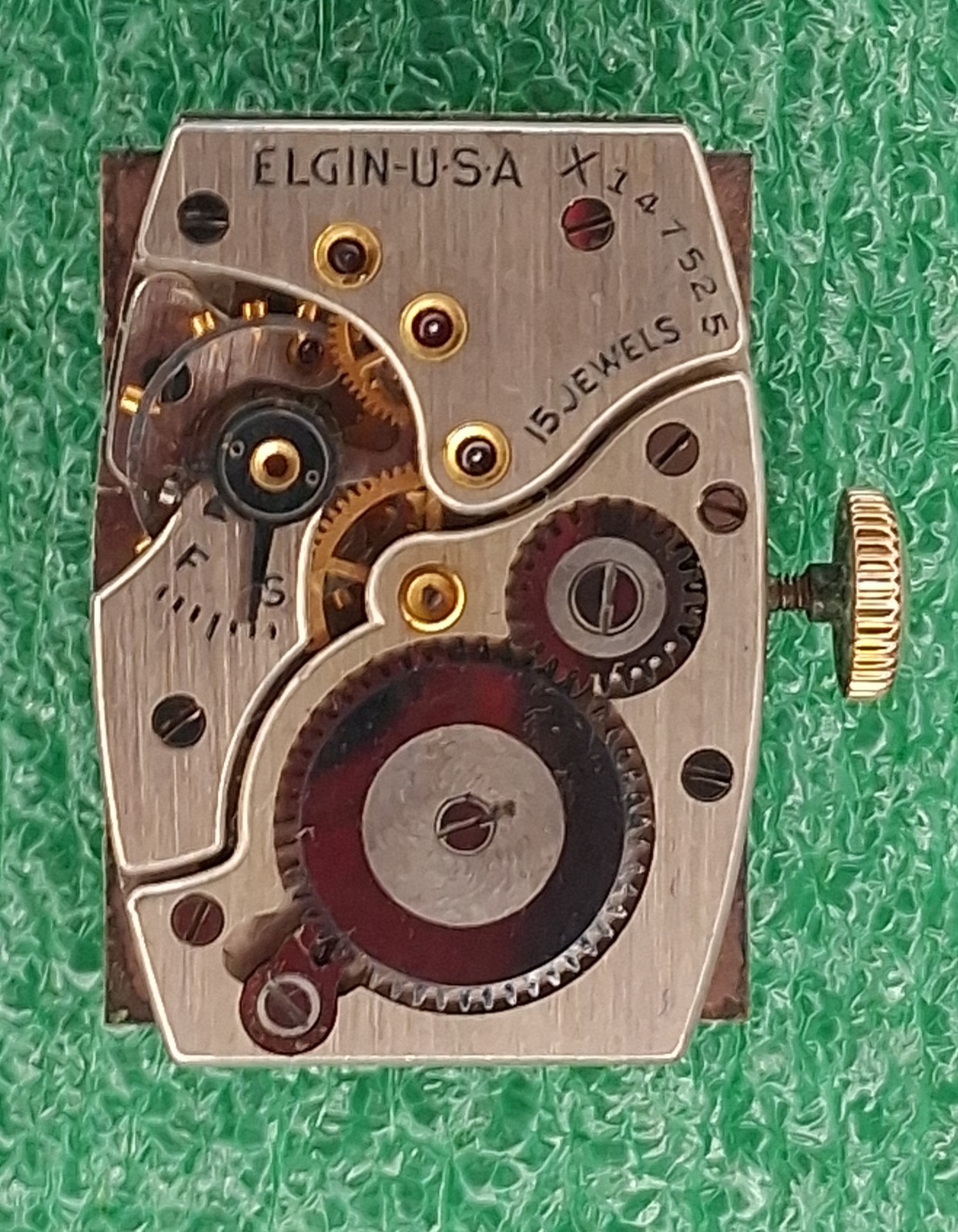 Lot M10 Mens Elgin Art Deco Movement Bal Rotates Manual Wind Vintage Watch Parts