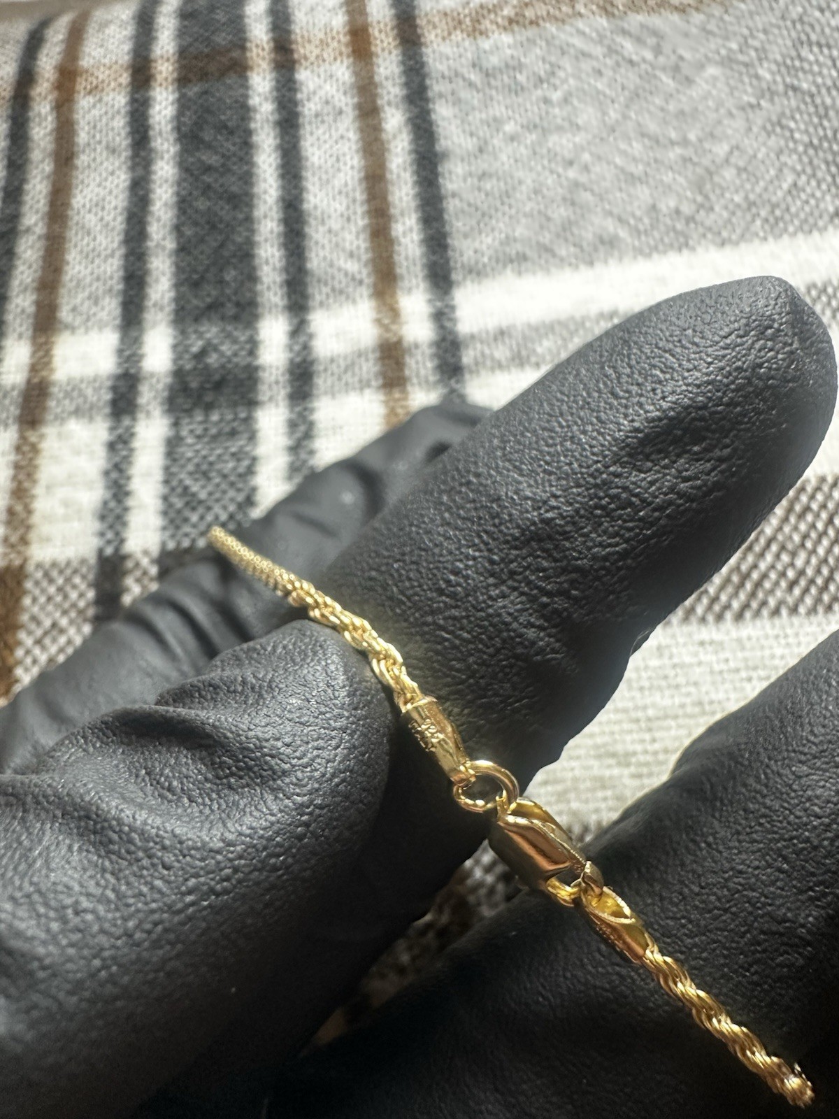 Gold Tone Rope Chain Bracelet 7 in Lobster Clasp Closure, No Main Stone