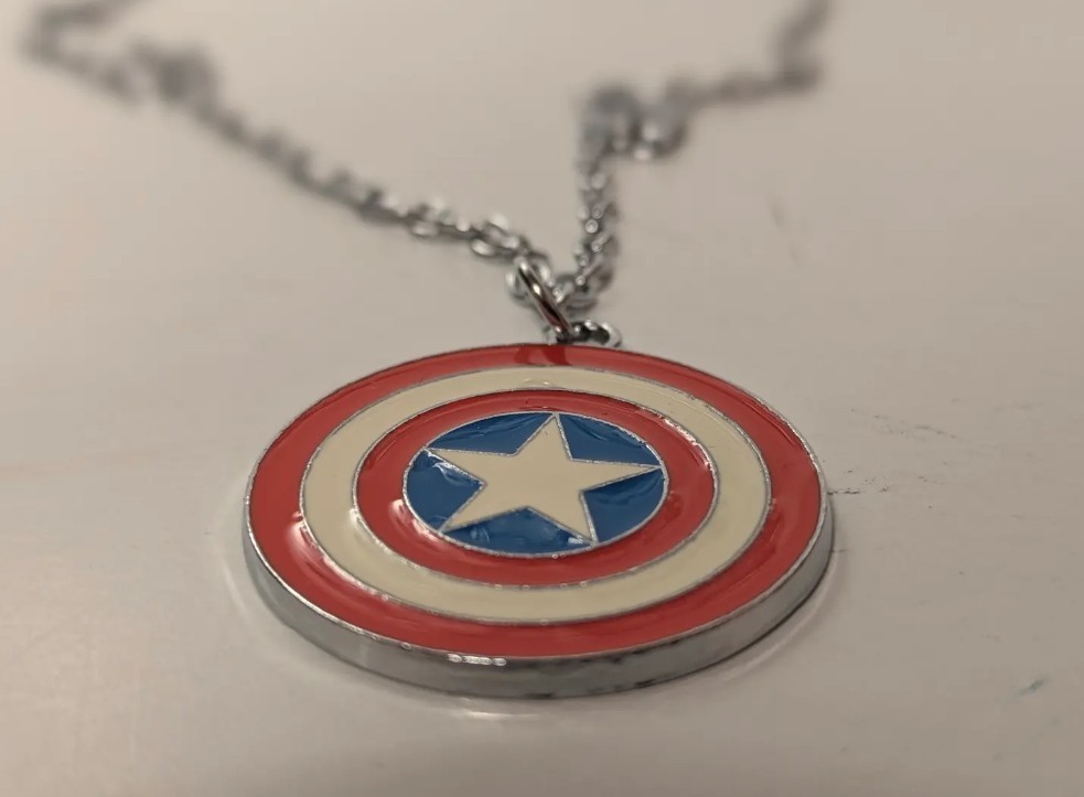 Captain America Shield Necklace Marvel Pendant Chain Superhero Jewelry