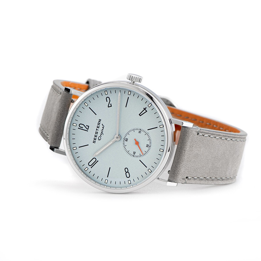 Seestern S382 Mechanical Steel Leather Blue Grey Sapphire Men’s Watch