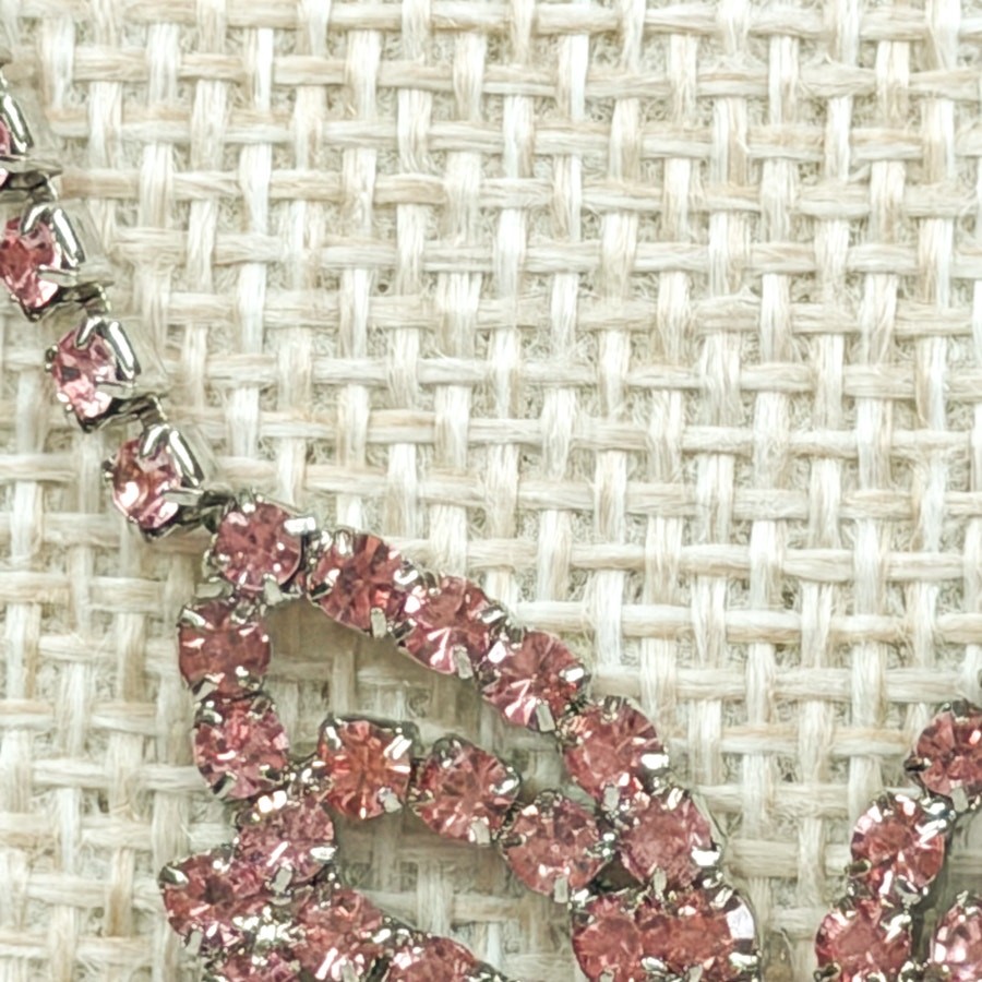 Pink Rhinestone Butterfly Necklace
